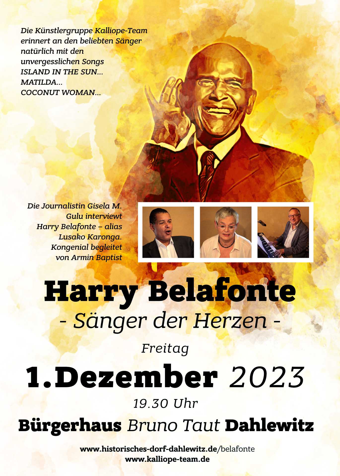 Hommage für Harry Belafonte mit dem Kalliope-Team /// AUSVERKAUFT ///